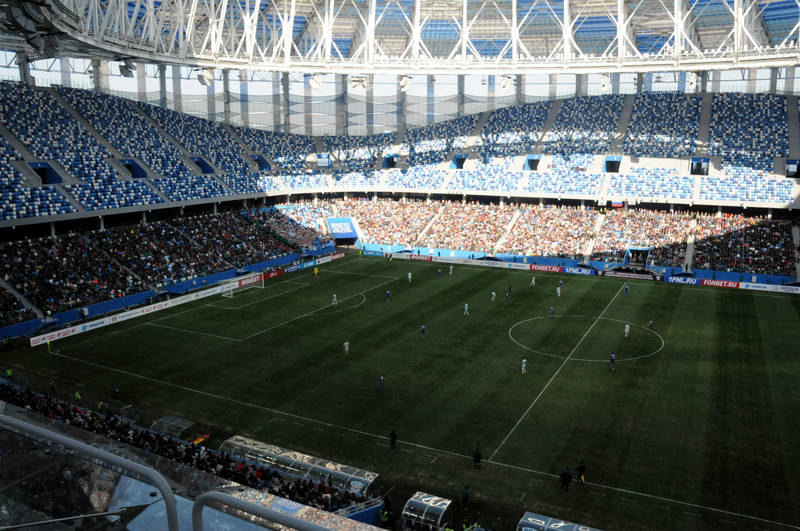 На стадионе "Нижний Новгород" прошел первый тестовый матч (фоторепортаж)